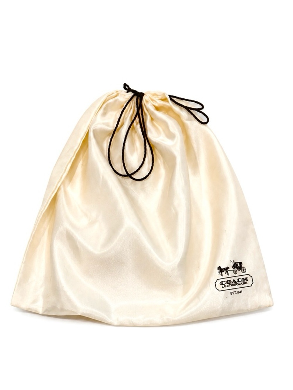 COACH Cream Satin Drawstring Dust Bag